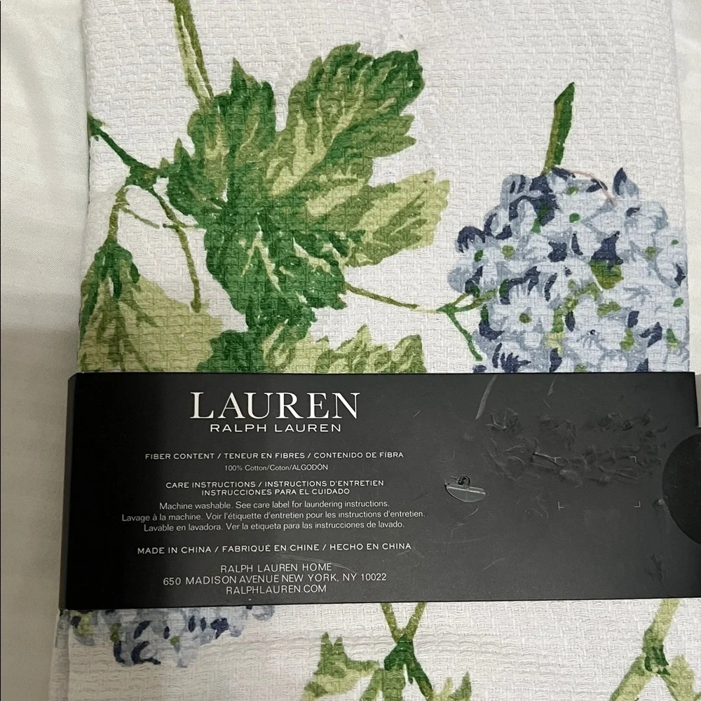 Lauren Ralph Lauren Kitchen Towels set of 2 Floral Hydrangeas